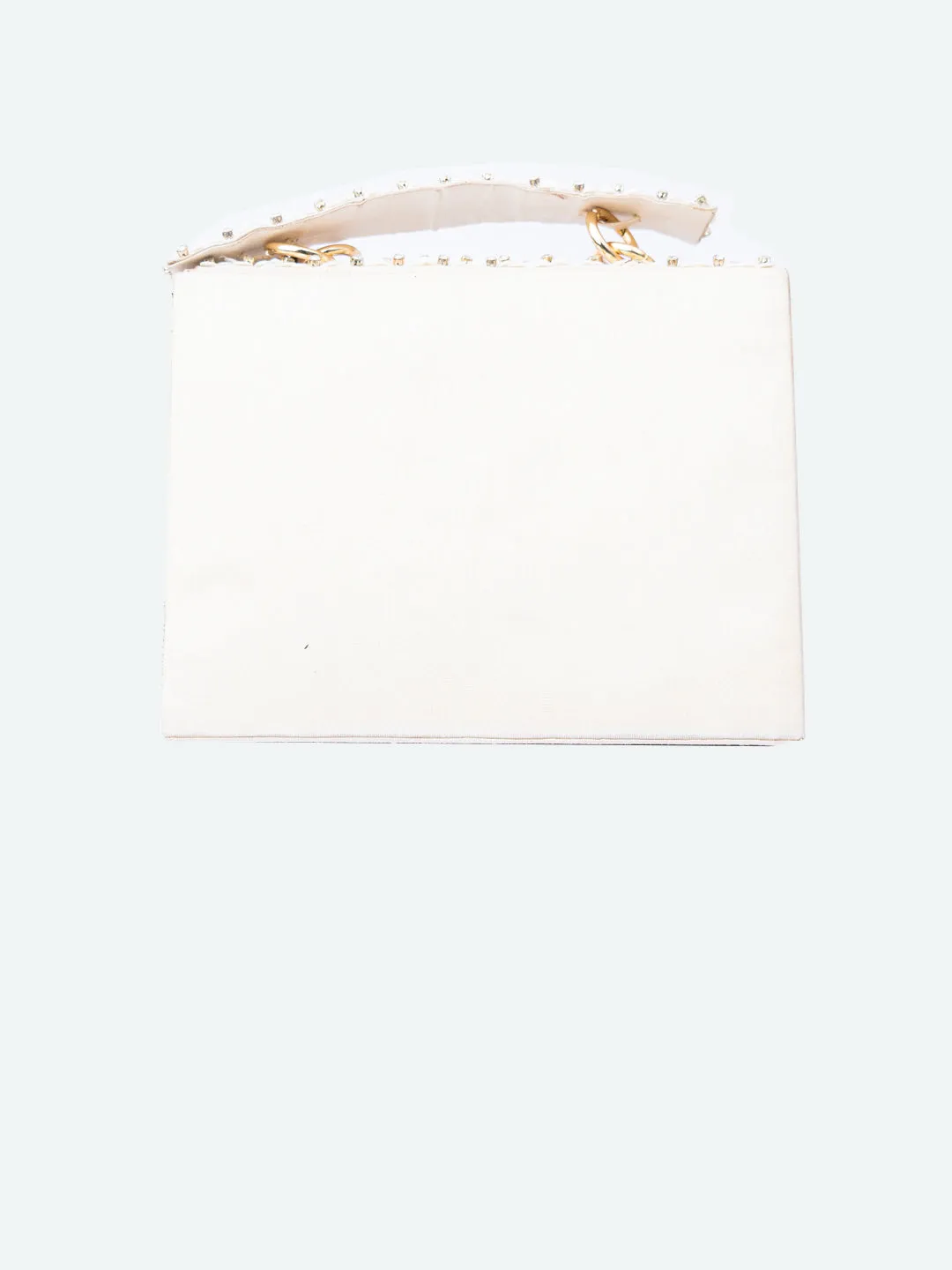 NR By Nidhi Rathi White Embellished Box Clutch