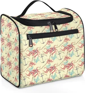 Octopus Large Travel Toiletry Bag for Women, Travel Organizer for Toiletries, Waterproof Makeup Cosmetic Bag with Handle