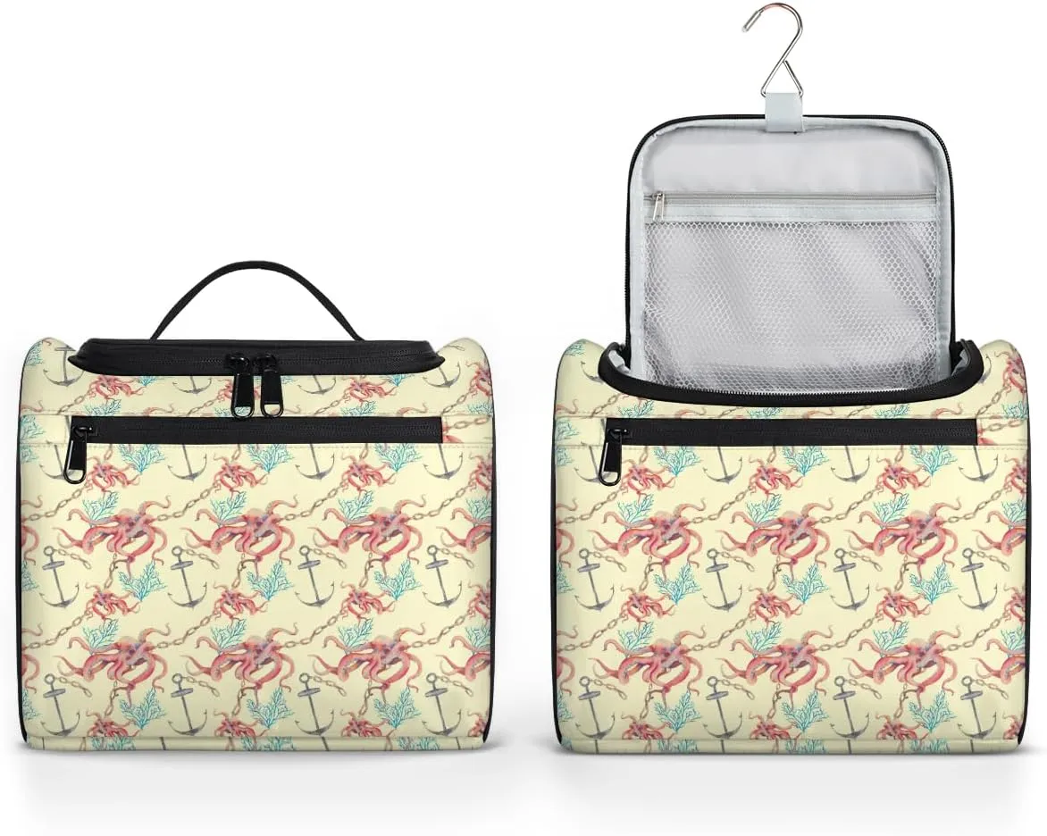 Octopus Large Travel Toiletry Bag for Women, Travel Organizer for Toiletries, Waterproof Makeup Cosmetic Bag with Handle