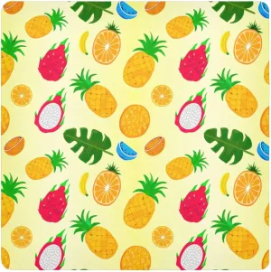 ODAWA Colorful Fruits 21.7"x21.7" Self Adhesive Cloth Soft Reusable Wrap Cloth, Self Adhesive Wraps for Electronics
