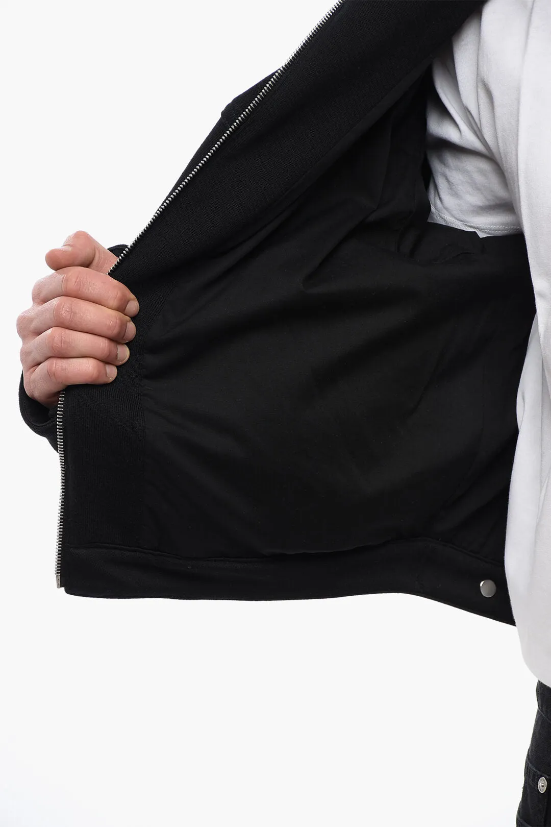 Off-White Front Ziped VARSITY DIAG Hoodie with Utility Pockets