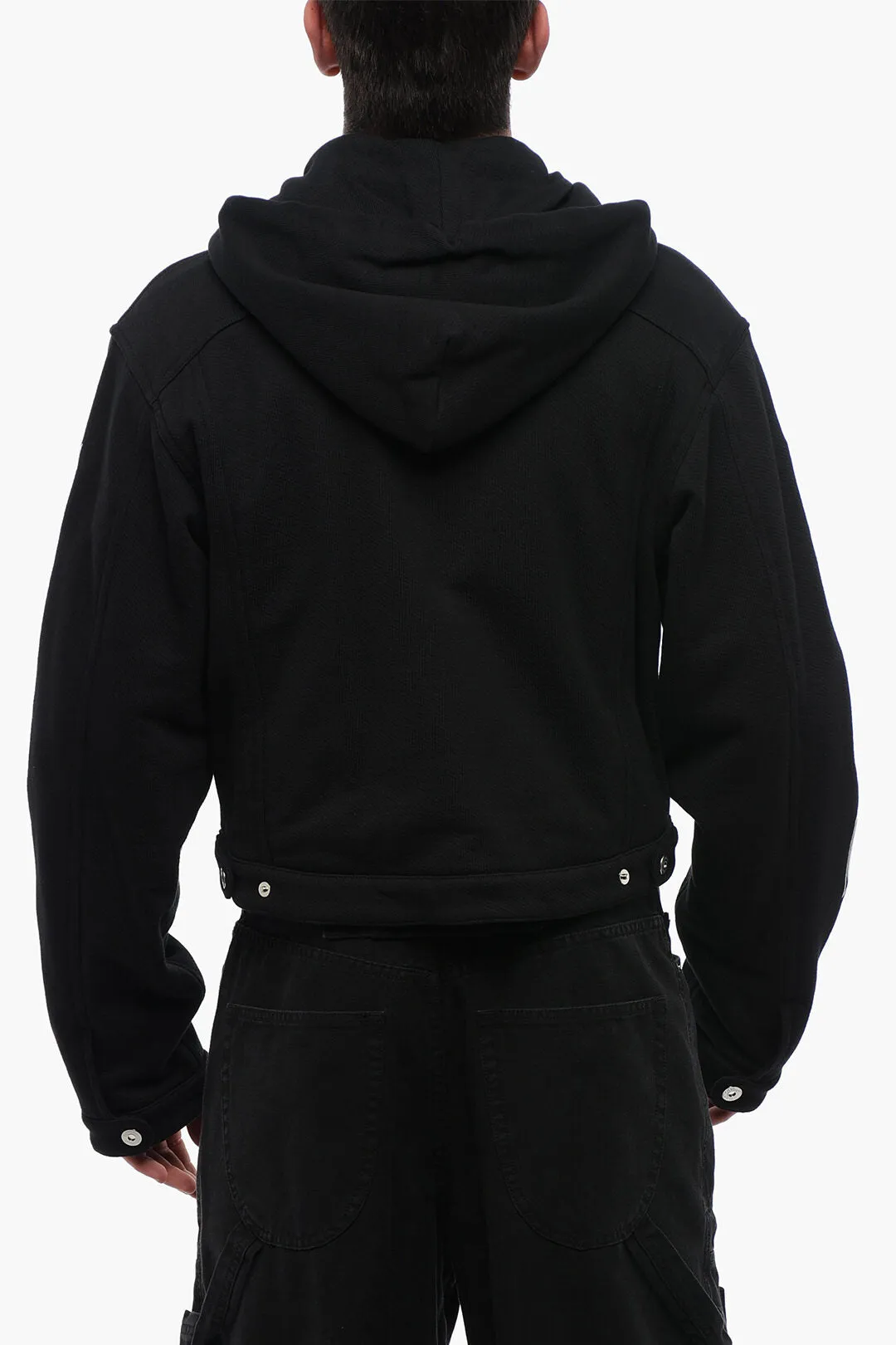 Off-White Front Ziped VARSITY DIAG Hoodie with Utility Pockets