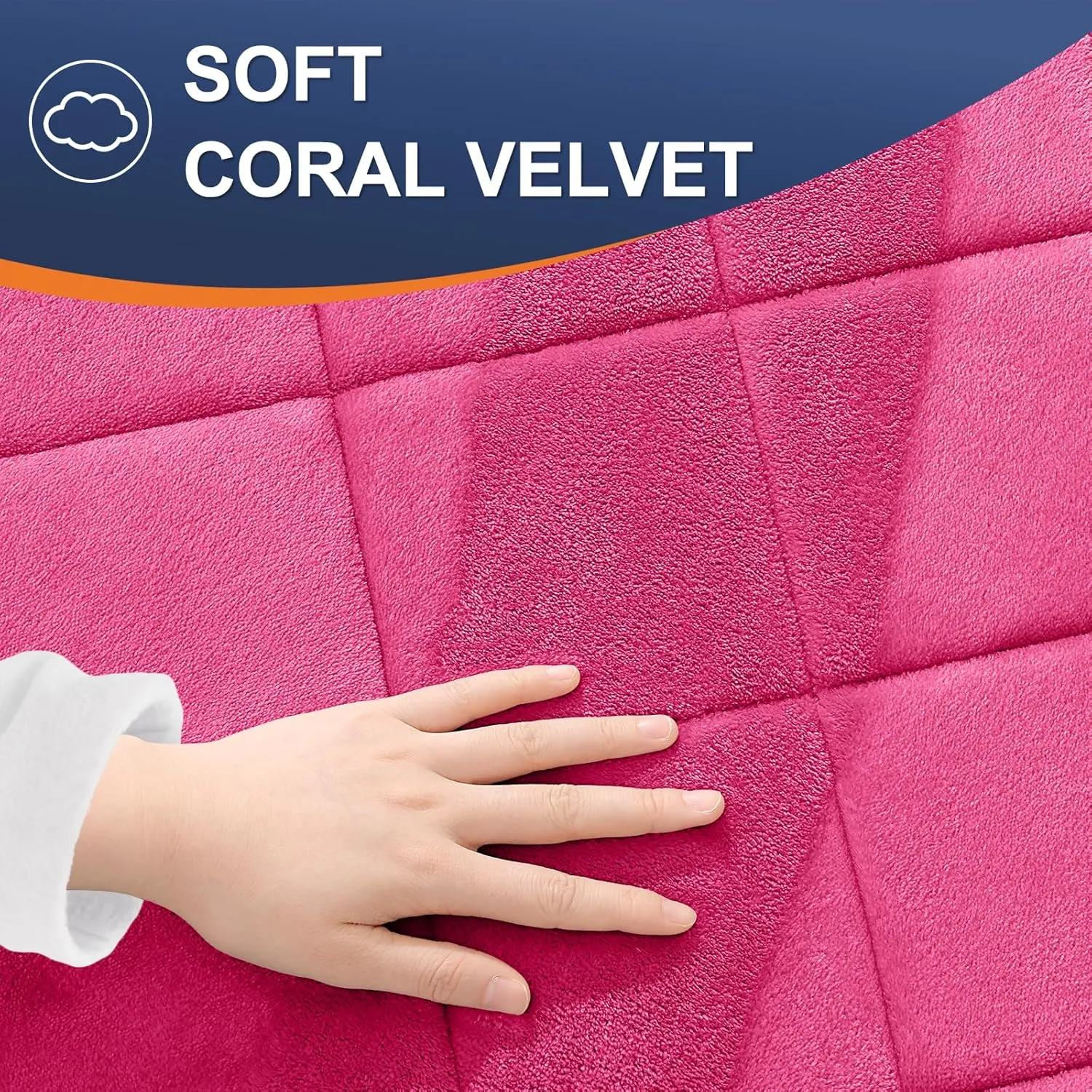 OLANLY Memory Foam Bath Mat 24x16, Ultra Soft and Absorbent Bathroom Rugs, Machine Washable, Comfortable Bath Carpet for Bathroom Floor, Tub and Shower, Deep Pink
