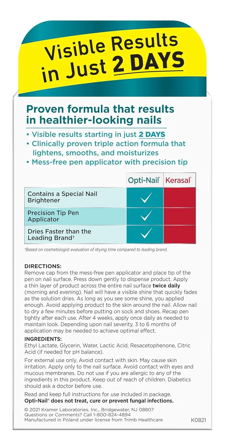 Opti-Nail Fungal Nail Repair Pen, Restores the Healthy Appearance of Nails Discolored or Damaged by Nail Fungus