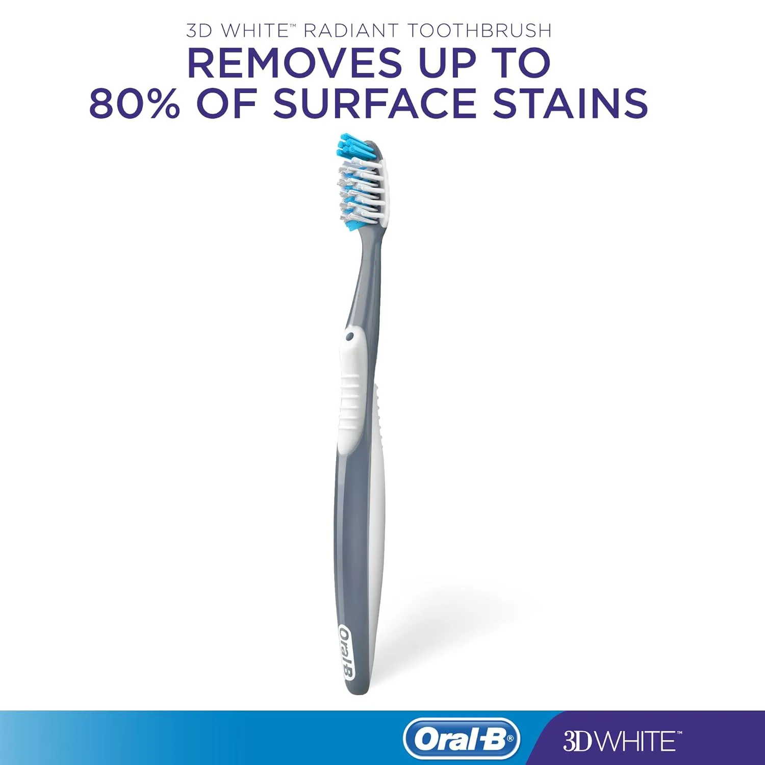 Oral-B 3D White Radiant Whitening Toothbrush, Soft, 2 Count