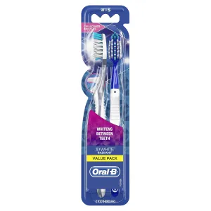 Oral-B 3D White Radiant Whitening Toothbrush, Soft, 2 Count