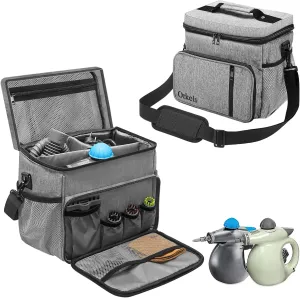 ORKELS Steam Cleaner Carry Bag for Bissell SteamShot 39N7V/39N7A - Adjustable Compartment Storage Bag with Extra Pockets for Accessories - Gray
