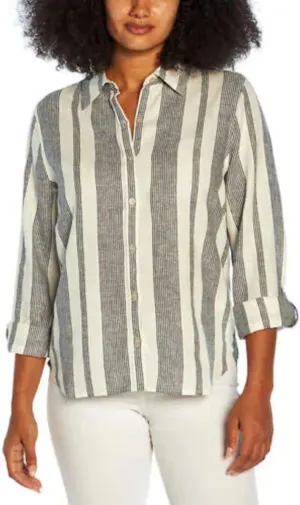 Orvis Women's Long Sleeve Linen Blend Top (XL, White)