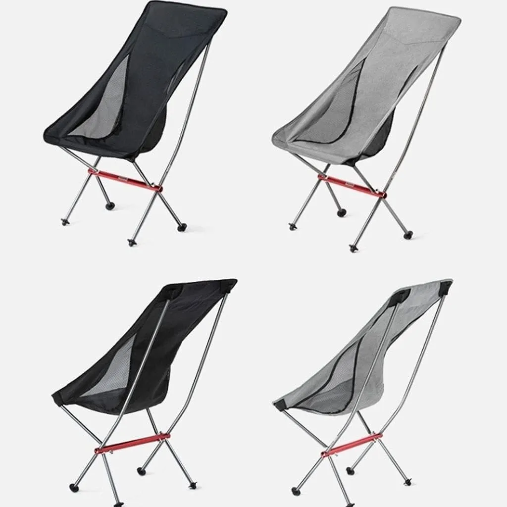 Outdoor Chair Folding Camping Portable Ultra-Light Aluminum Alloy Beach Comfortable High Backrest Foldable