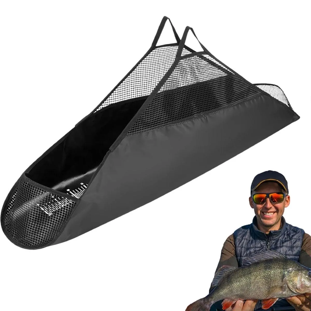 Outdoor Fishing Bag Folding Mesh Storage Bag Anti Running Fishing Gear Outdoors