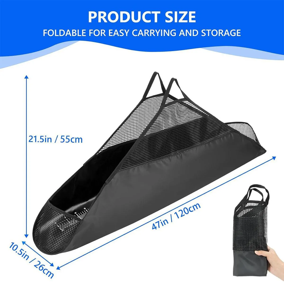 Outdoor Fishing Bag Folding Mesh Storage Bag Anti Running Fishing Gear Outdoors