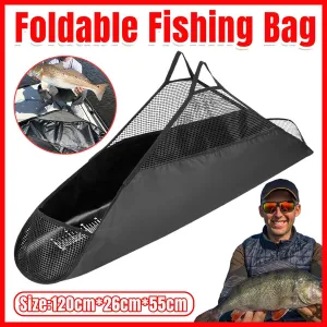 Outdoor Fishing Bag Folding Mesh Storage Bag Anti Running Fishing Gear Outdoors
