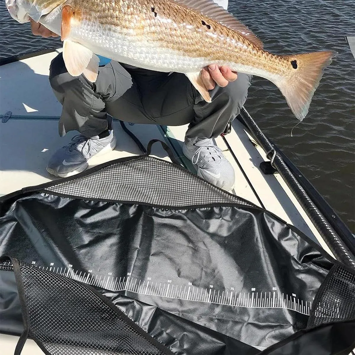 Outdoor Fishing Bag Folding Mesh Storage Bag Anti Running Fishing Gear Outdoors