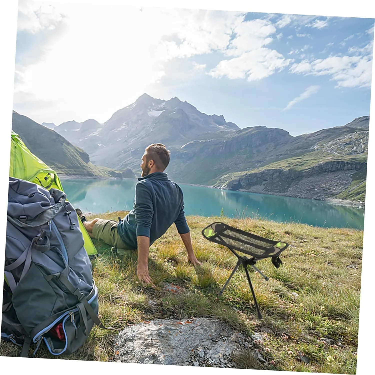 Outdoor Portable Foldable Stool Lightweight Camping Chair for Fishing Picnics and Beach Activities Space-Saving and Easy to Carry and Sturdy Design Camouflage Footrests