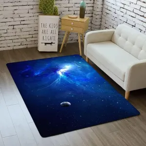 Outer Space Rug for Boys Room 3x5 ft Galaxy Carpet Area Rug for Kids Bedroom Soft Non-Slip Solar System Rug 3D Planet Universe Rug for Living Room