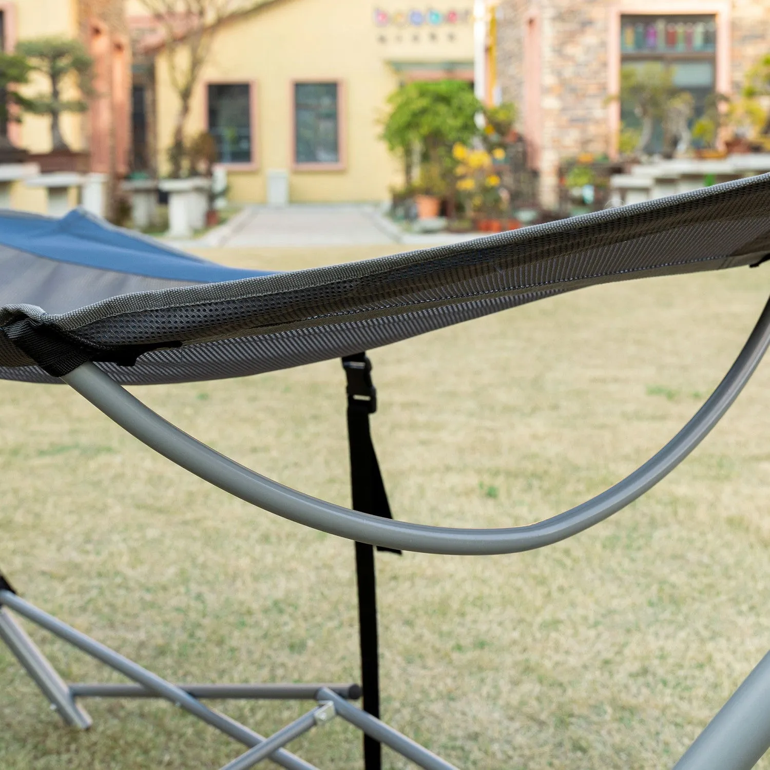 Outsunny Foldable Outdoor Hammock With Stand, Portable Hammock Bed With Carrying Bag And Pocket For |Outsunny Hamac Avec Support, Hamac Portable Avec Sac De Transport Et Poche Pour Le Voyage, La Plage,