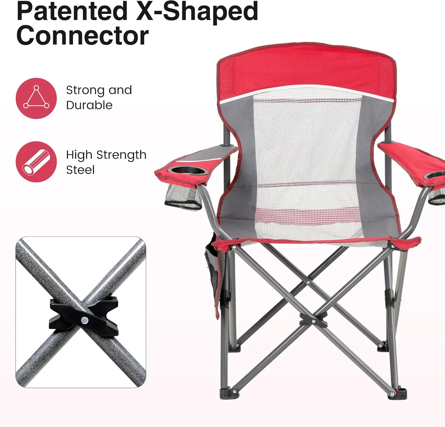 Oversized Portable Mesh Camping Folding Chair