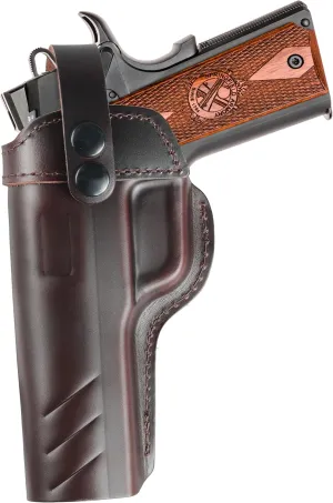 OWB 1911 Holster - Top Grain Leather for Most 1911 Style | Compatible with Colt, Kimber, Springfield, Tisas & More | Fits 4" & 5" Barrels
