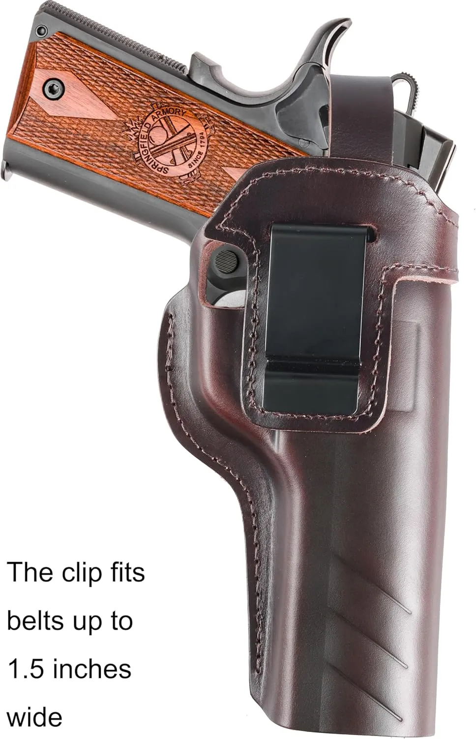OWB 1911 Holster - Top Grain Leather for Most 1911 Style | Compatible with Colt, Kimber, Springfield, Tisas & More | Fits 4" & 5" Barrels