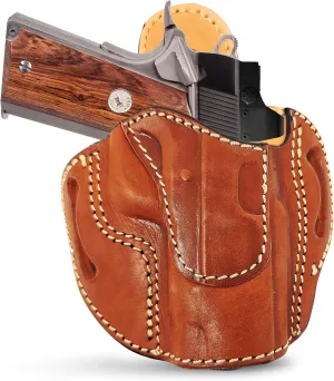 OWB Leather Holsters for Pistols Optic Ready. Fits for 1911 4" and Similar Full Size Guns. Leather Gun Holsters