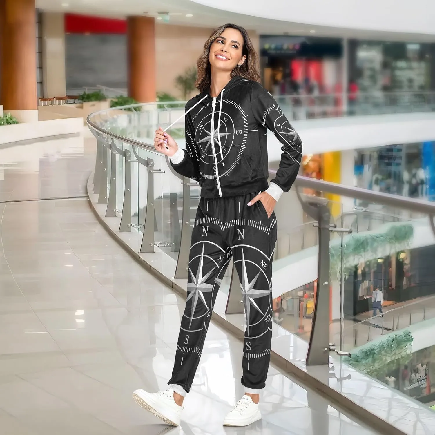 Oyihfvs 2 Pcs Women's Sweatshirt Hoodie Set, With Pocket Athletic Casual Suit (S-2XL)