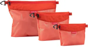 pack all 3 Pcs Water-resistant Material Zipper Pouch Set, Mesh Zipper Bags for Storage, Travel, Office (Orange)