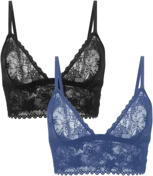 Parade Women's Star Lace Longline Triangle Bralette: Available in Multi Packs