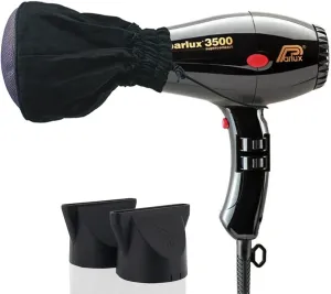 Parlux 3500 Super Compact Black Hair Dryer   M Hair Designs Metal Mesh Diffuser (Bundle) – Lightweight, High-Speed Blow Dryer for Fast Drying & Volumizing Curls