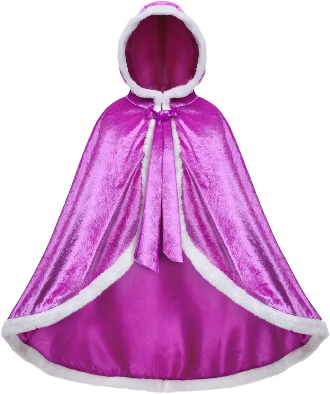 Party Chili Fur Princess Hooded Cape Cloaks Costume for Girls Dress Up