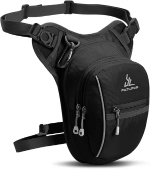 Peicees Leg Bag for Men Fanny Packs Women Men Outdoor Thigh Bags Motorcycle Ride Crossbody Backpack