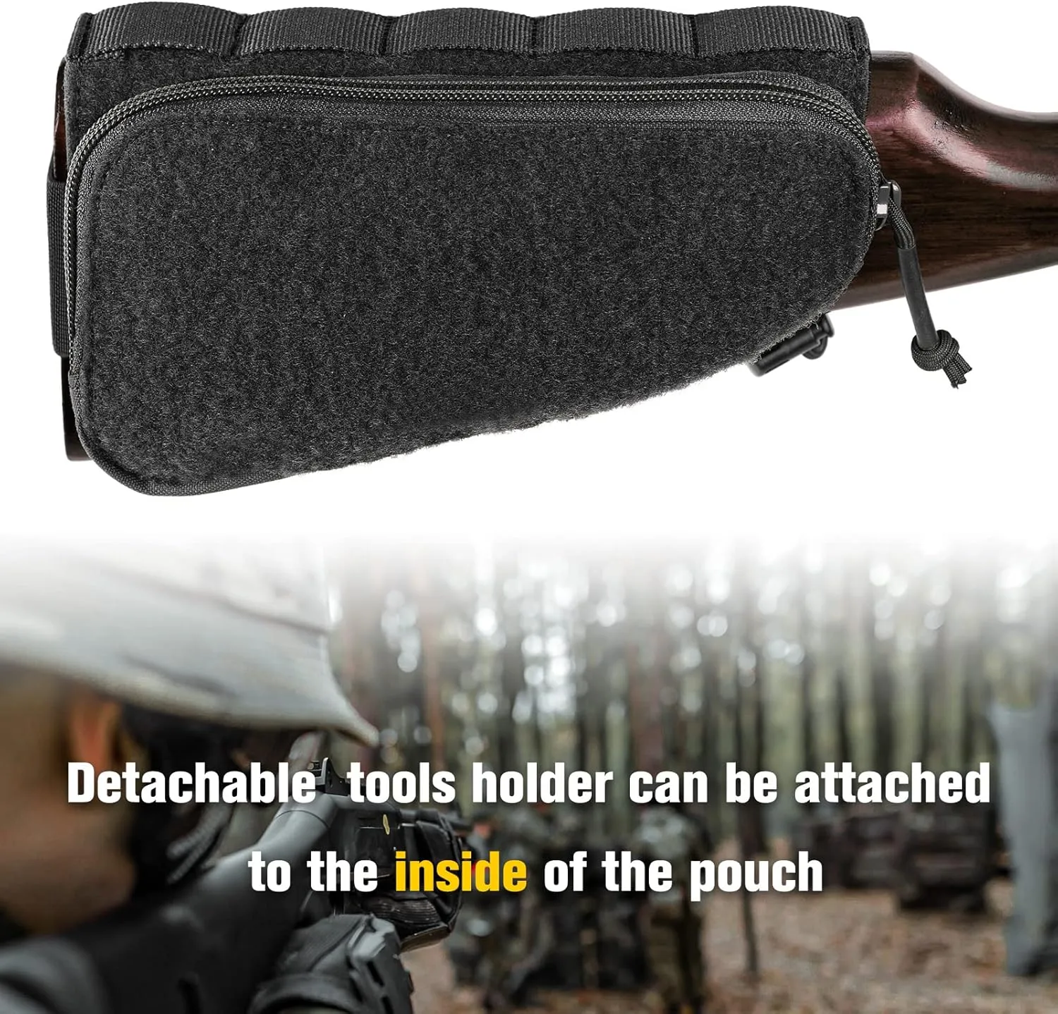 PETAC GEAR Tactical Buttstock Rifle Stock Pack/Adjustable Shell Holder Cheek Rest Pouch for Long Action …