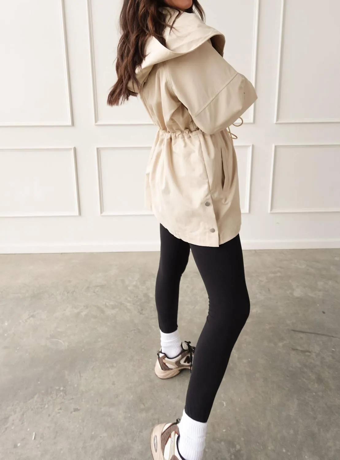 Petal Dew - Latte Rain Hooded Jacket