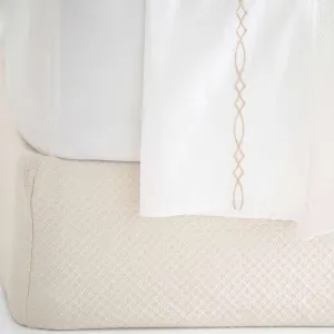 Petite Trellis Ivory Matelasse Box Spring Cover, King Size, Ivory Solid Pattern