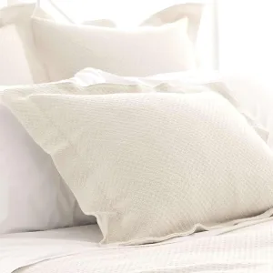Petite Trellis Ivory Matelasse Sham, Standard Size, Ivory Solid Pattern