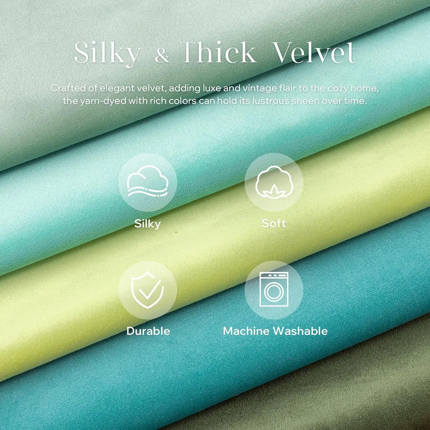 Phantoscope Pack of 2 Velvet Decorative Throw Decorative Pillow Cover Soft Solid Square Cushion Case for Couch Light Turquoise 18 x 18 inches 45 x 45 cm