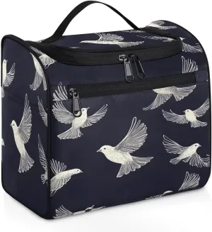Pigeon Travel Toiletry Bag for Women Large Capacity Wide-open Makeup Organizer Cosmetic Travel Bags for Toiletries, Bird