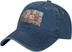 Pink Paper Cut Unicorn Unisex Adult Baseball Cap, Golf dad hat, Sports Casual Trucker hat, Adjustable Denim Baseball Cap,