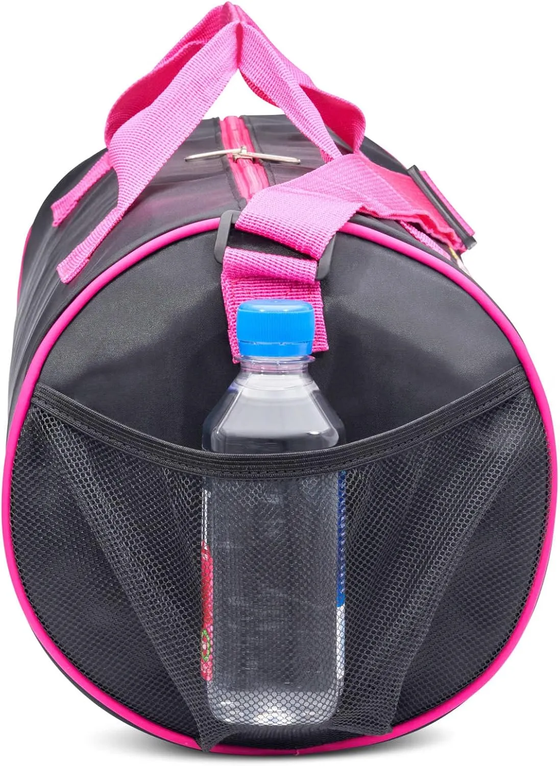 Pink Shimmer Dance Duffle Bag for Girls, Kids Travel Bag with Adjustable Carry on and Handy Pouch, Dance Accessories for Girls, Teens - 18 L