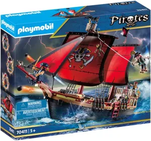 Playmobil 70411 Pirates Large Floating Pirate Ship with Cannon