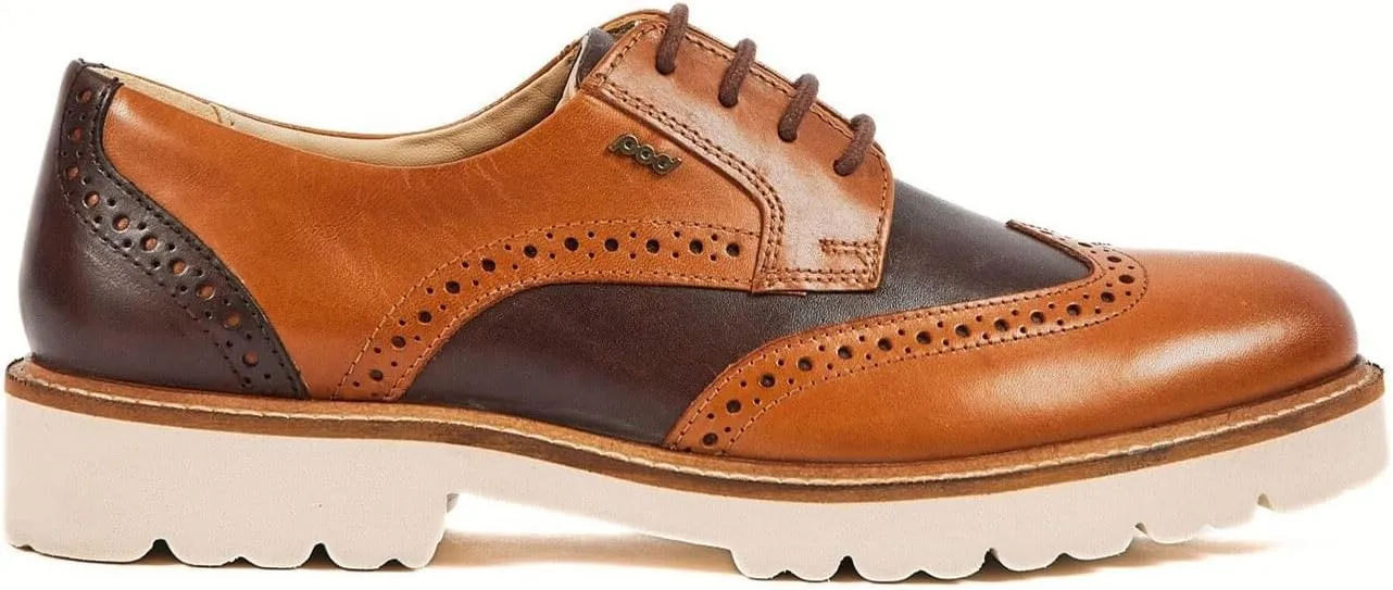 Pod Kortney Leather Women's Tan Multi Brogues Shoes