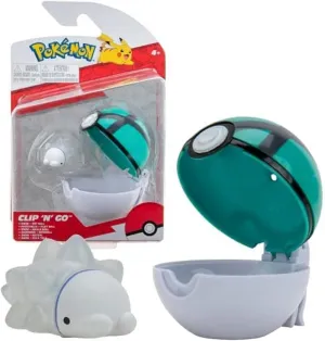 Pokémon PKW2655 Clip 'n'Go Pokéball Snomnom & Netball, Official Pokéball with Detailed 5 cm Figure