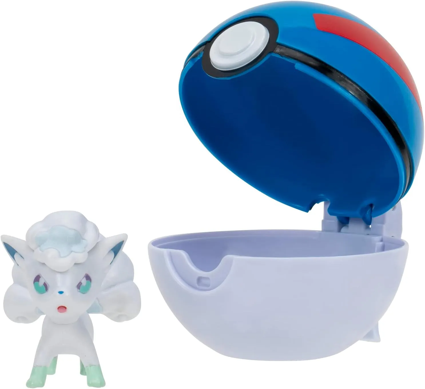 Pokémon PKW3135 Clip 'n'Go Poké Balls Alola Vulpix & Super Ball, Official Pokéball with 5 cm Figure