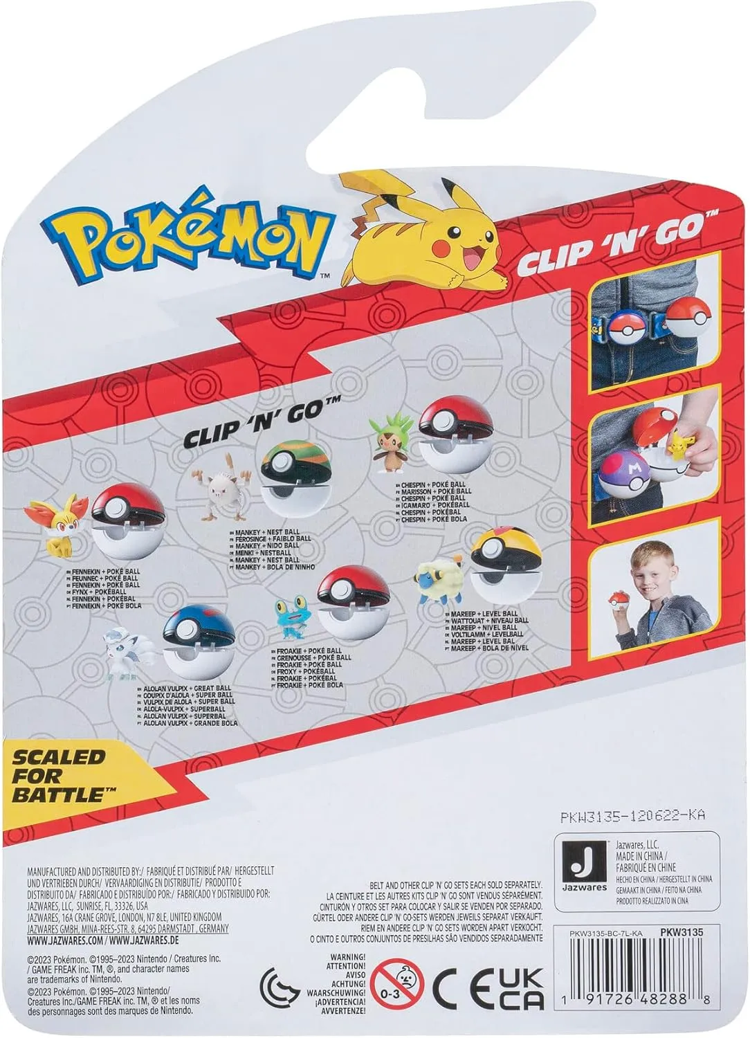 Pokémon PKW3135 Clip 'n'Go Poké Balls Alola Vulpix & Super Ball, Official Pokéball with 5 cm Figure