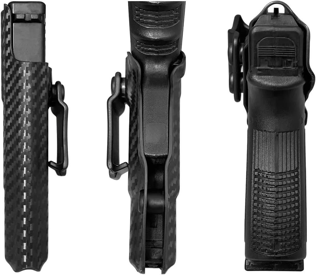POLE.CRAFT IWB Kydex Holster Custom Fit: Glock 19 19X 25 44 45 (Gen 1 2 3 4 5) & Glock 23 32 (Gen 3 4) - Inside Waistband Carry - Adj. Cant Retention, Cover Mag-Button, No Wear, No Jitter
