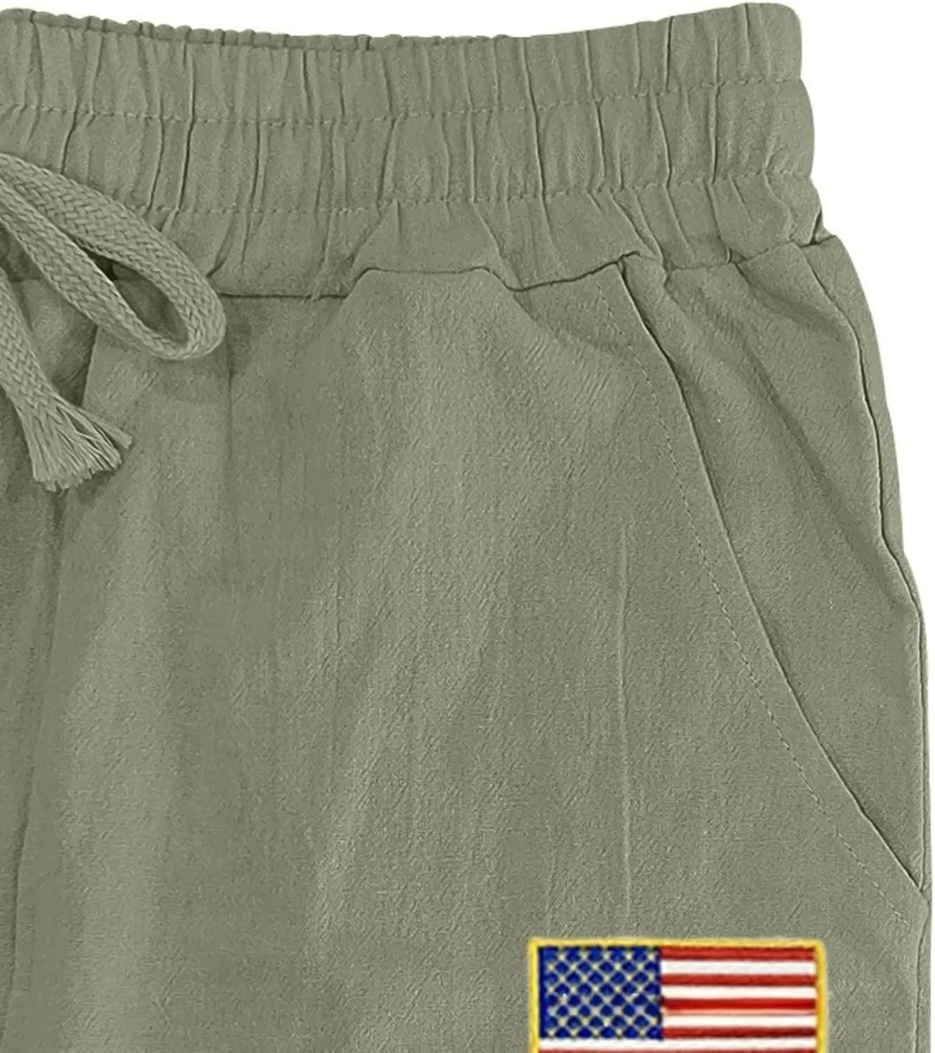 PORCLAY Mens Linen Casual Pants Elastic Waist Drawstring Hip Hop Trousers Wide Leg Yoga Beach 2025 Summer Pants