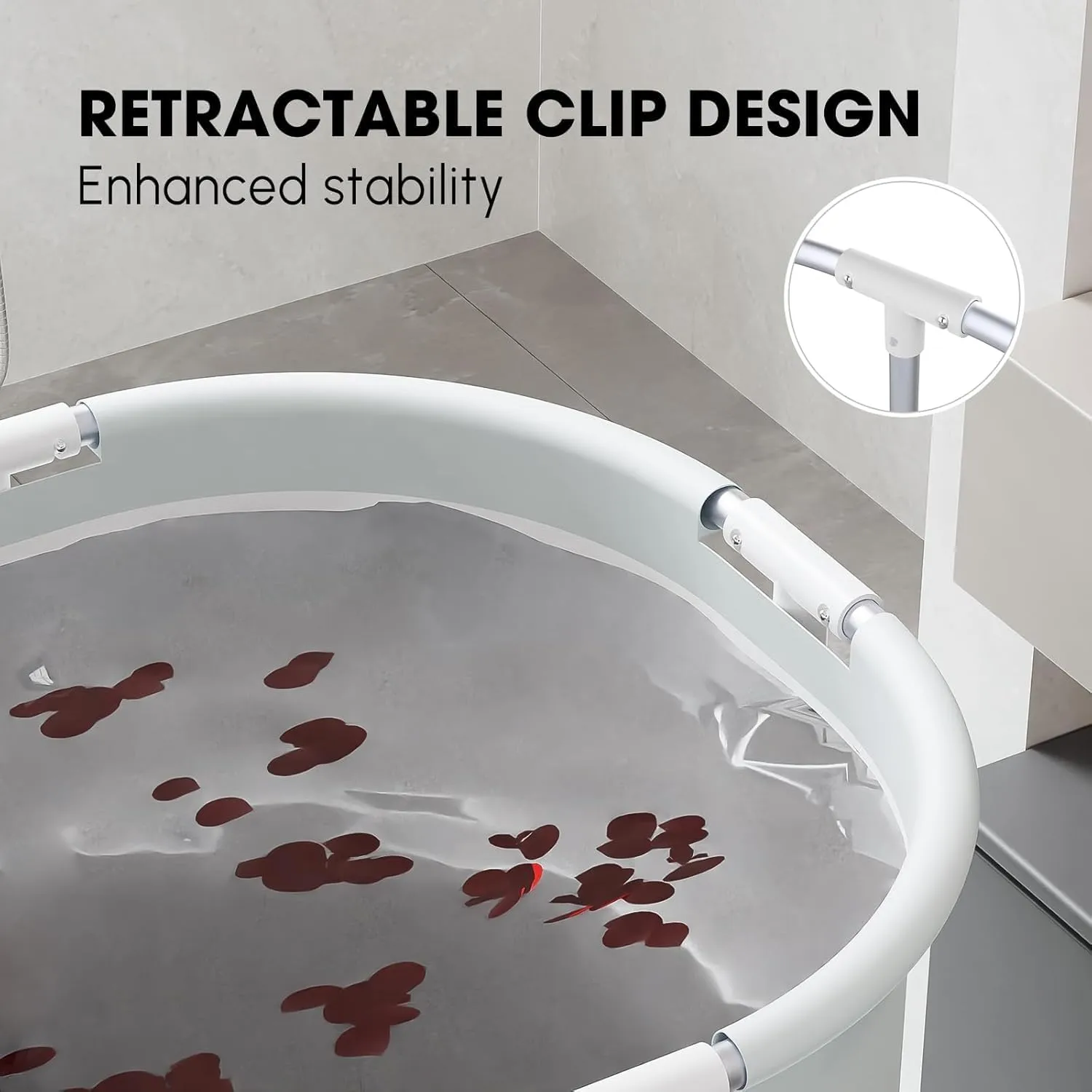 Portable Bathtub for Adults Soaking Tub Collapsible Bathtub with Storage Bag, Suitable for Hot Bath Ice Bath (Grey)