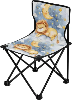 Portable Camping Folding Chairs Foldable Chair Small Watercolor Lion Lightweight Backpacking Outdoor Outside Fishing