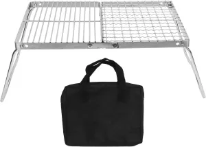 Portable Camping Grill, Stainless Steel Camping Grill, Ideal for a Variety of Outdoor Activities, Suitable for Various Environments, Easy to Pack Away Without Taking Up Valuable