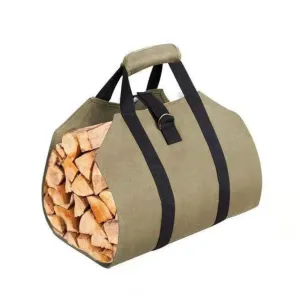 Portable Firewood Bag Carrier - Foldable Wood Storage Tote