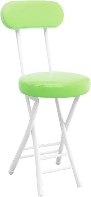 Portable Folding Chairs, Foldable Bar Stool, Folding Chair with Cushioned Padded Leather, for Picnic Garden Party Outdoor(Green)